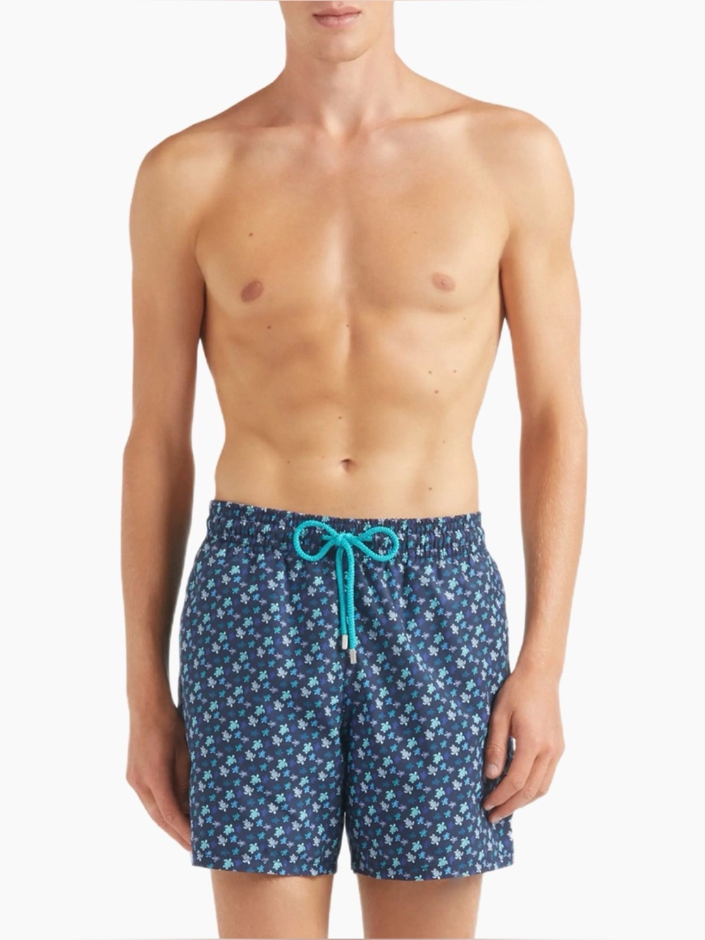 2026 Collection NWT $325 Vilebrequin Men's Blue Micro-Turtle Swim Trunks Size L